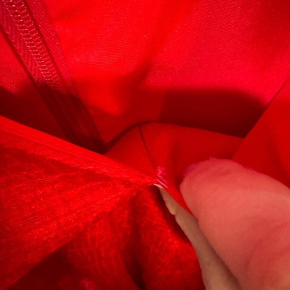 Saks 5th Avenue Diane Dickinson Silk Cotton Red Floral Peplum Dress Sz 6 Vintage - Picture 12 of 12